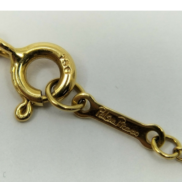 TIFFANY AND CO 💙 DESIGNER Picasso. Material : Yellow 18k GOLD 16 INCH NECKLACE - Picture 7 of 13